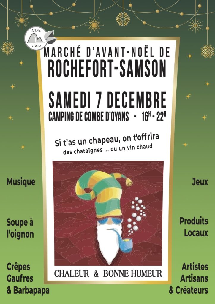 Marché d'avant-Noël de Rochefort-Samson samedi 7 décembre 2024 (CDERSSM)